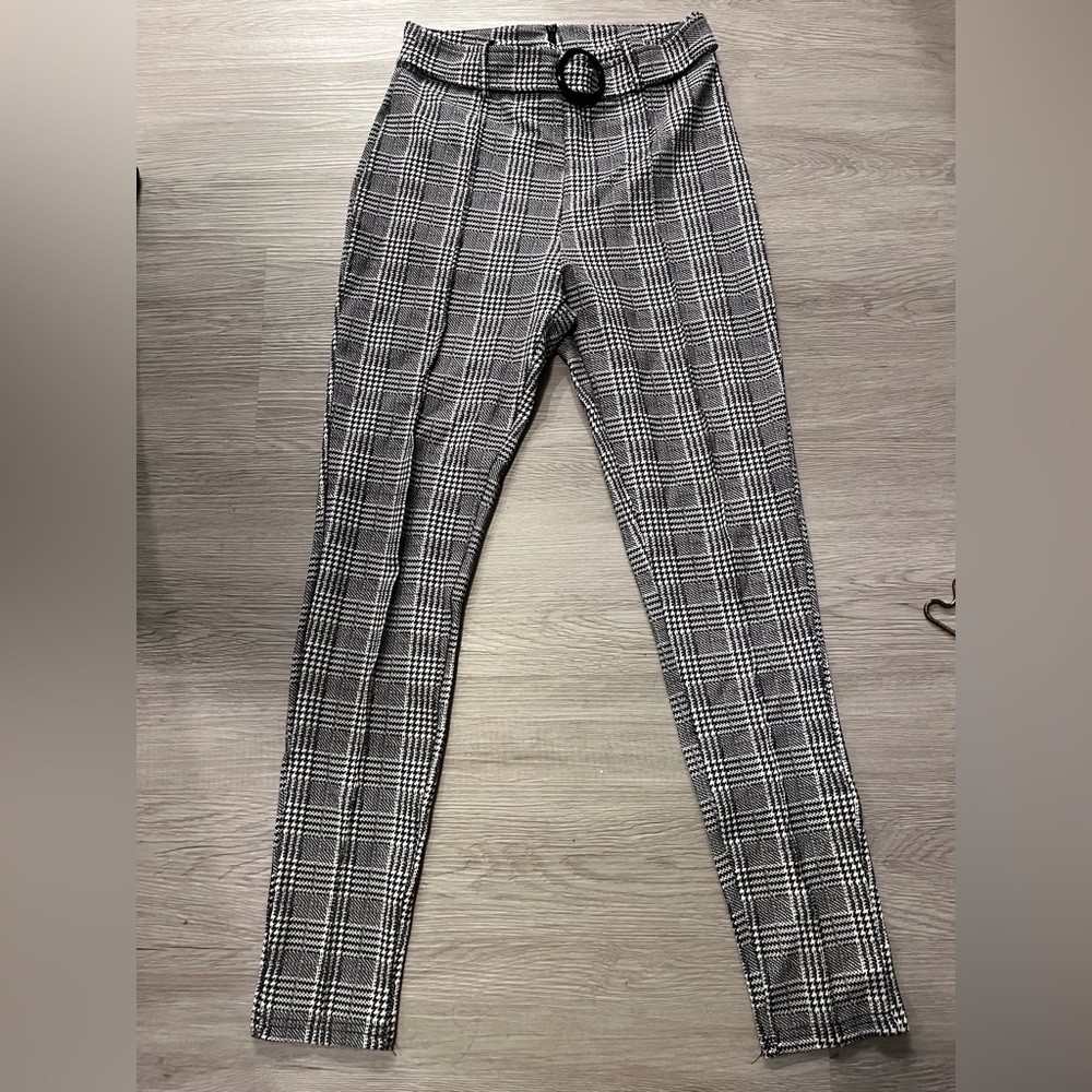 Women’s Black and White Checkered Pants